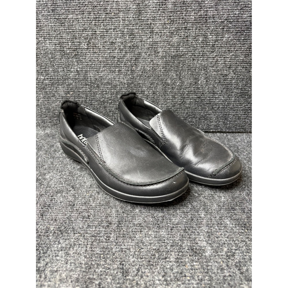 Hotter Seam-Std Black Leather Slip On Loafers Ortholite Womens 5 UK 3 EU 36